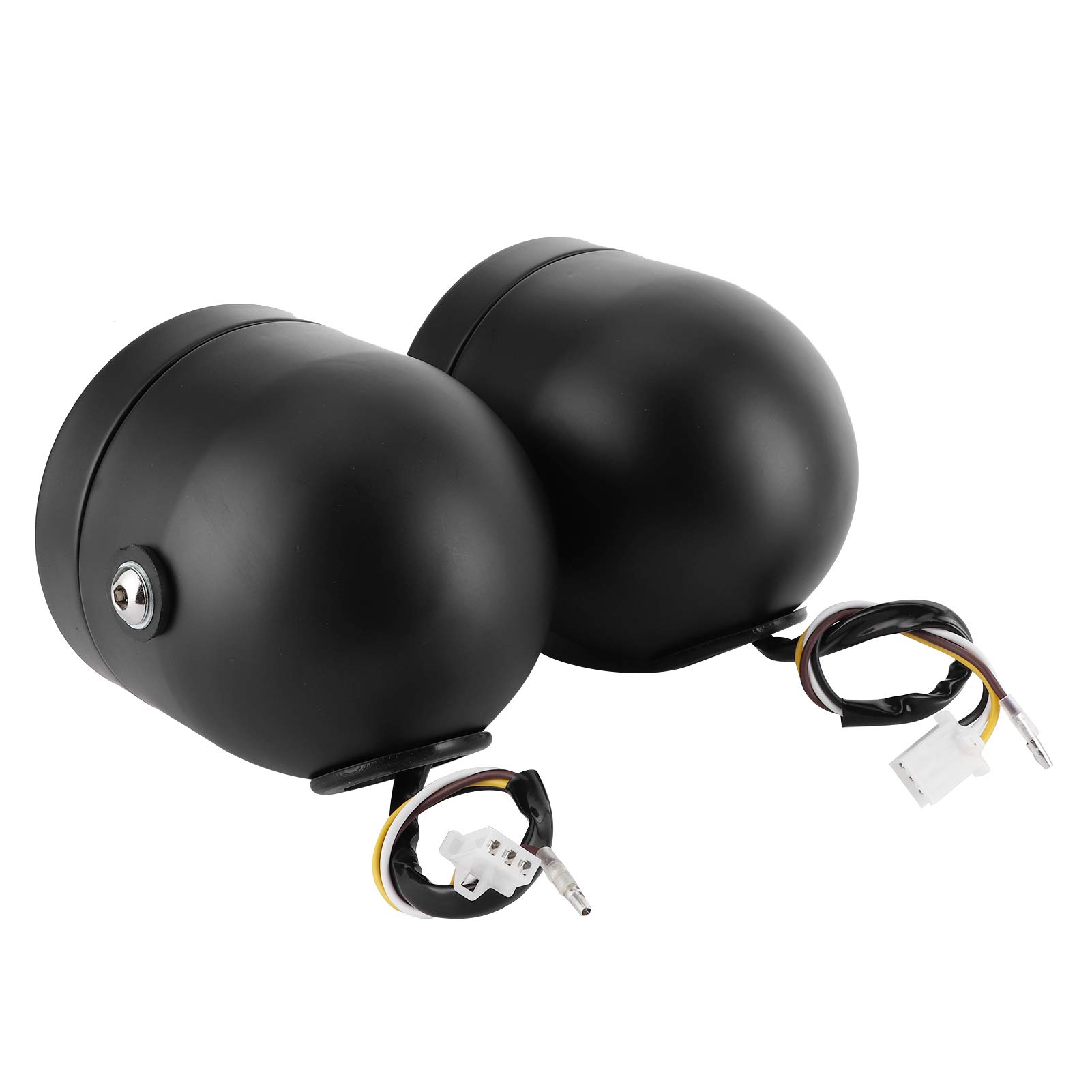 8.2in Retro Motorcycle Headlight - Dual Lamps, Yellow/White Light for Night Riding