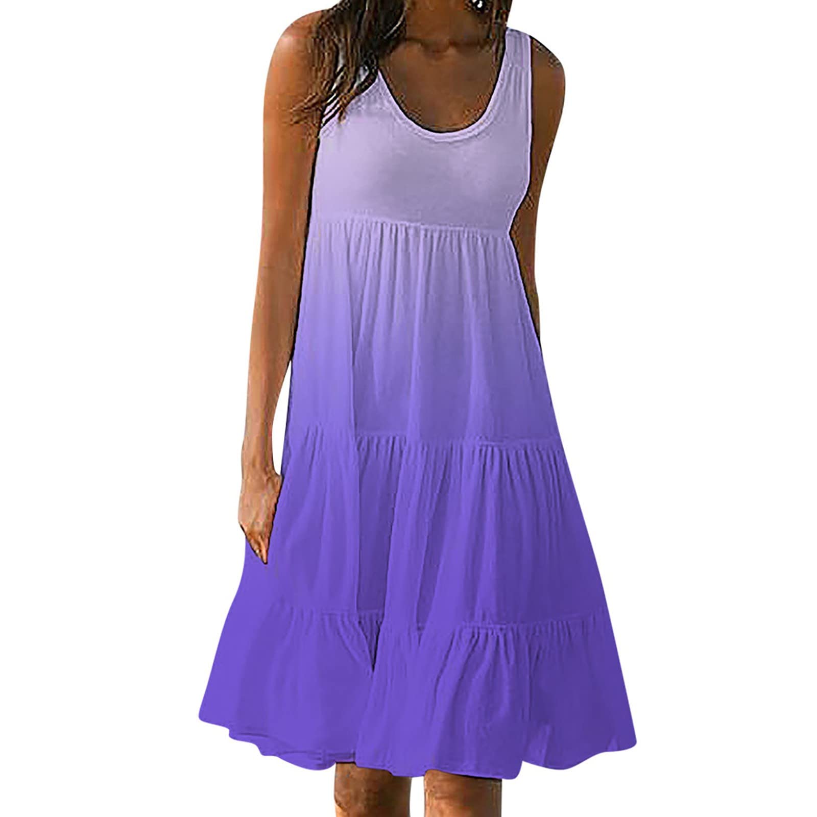 2023 Women's Summer Dresses - Flowy A-Line Mini Sundress, Sleeveless Beach Dress with Solid & Floral Patterns | Perfect for Vacations, Pool Parties & Casual Outings