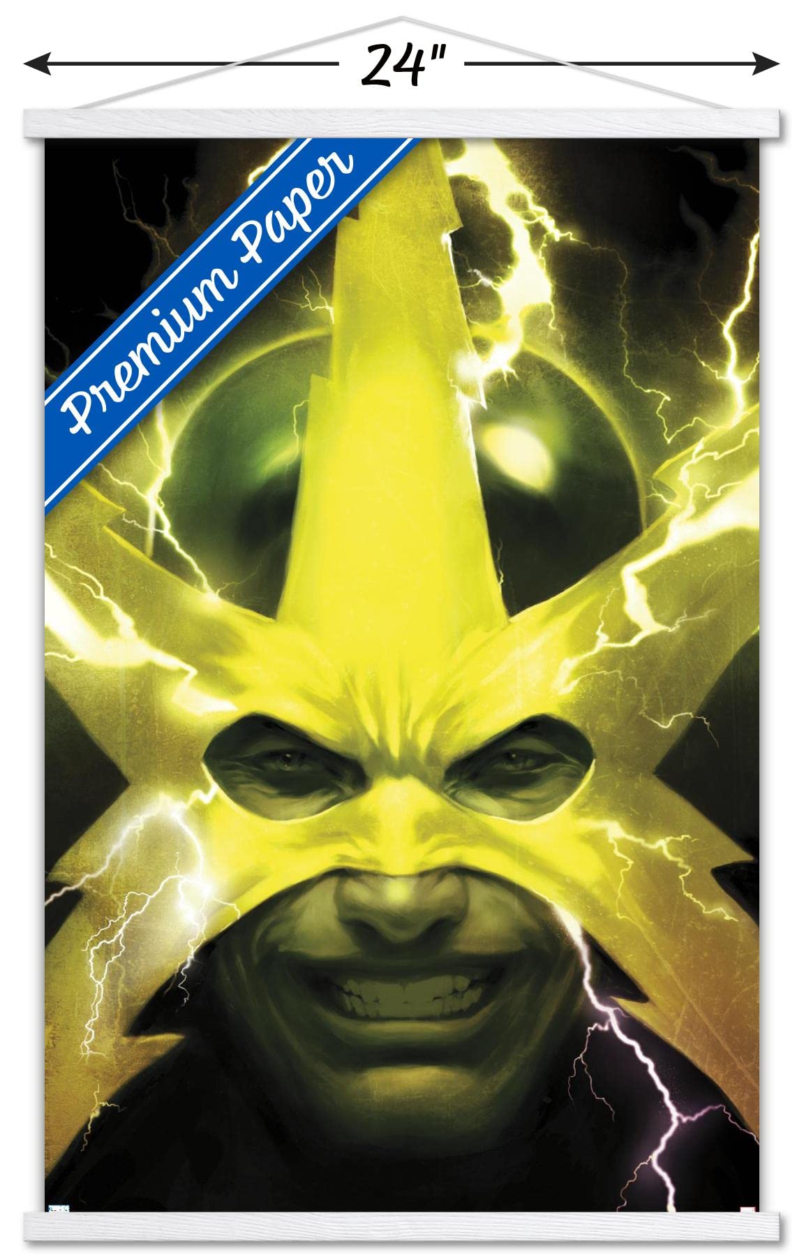 Trends International Marvel Comics Electro Web of Spider-Man #2 Wall Poster 22.375x34 Inch - Premium Magnetic Frame Art Print with White Hanger | Superhero Room Decor, Comic Book Fan Gift, Home Theater Display