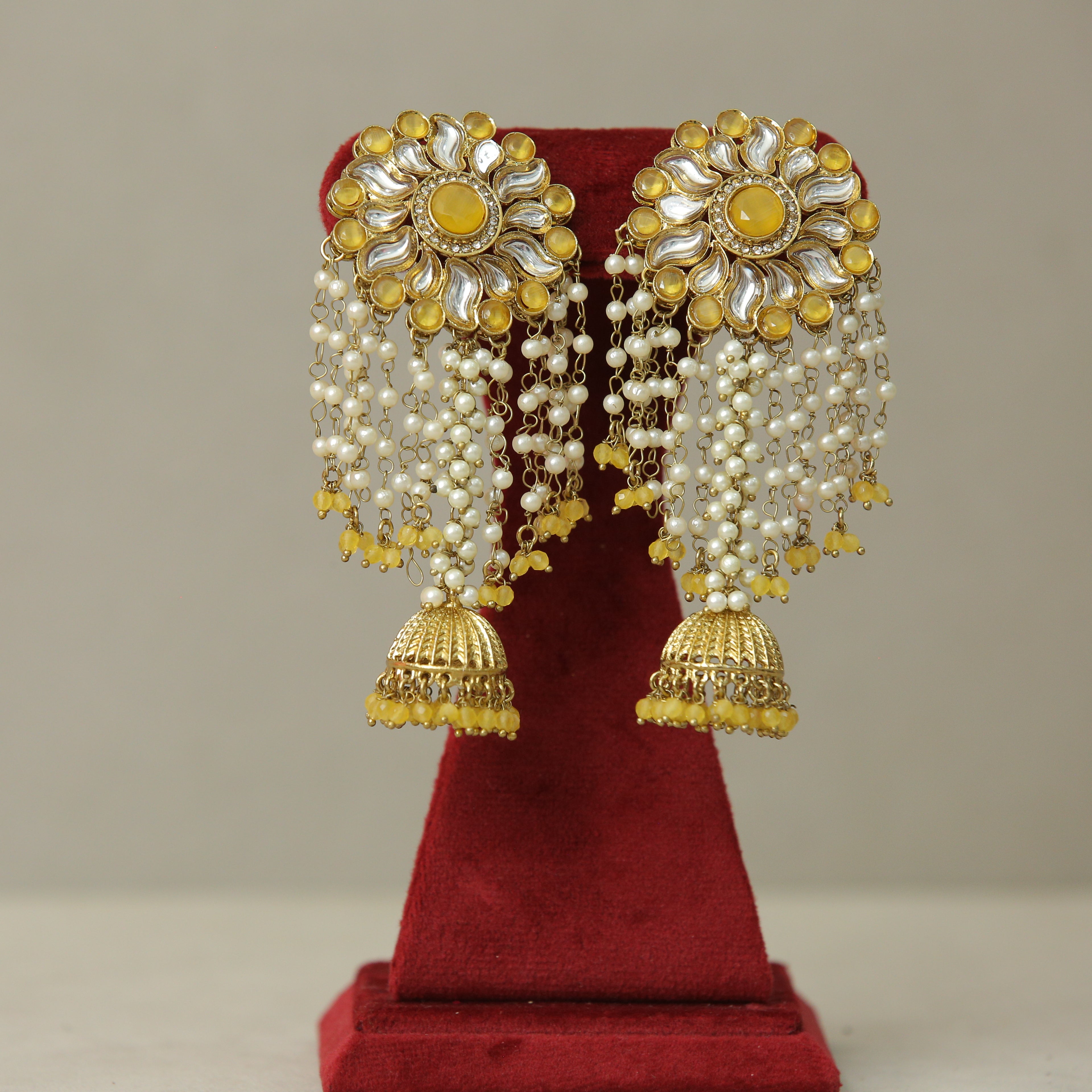 Exquisite Aria Kundan Earrings for Women – Handmade Indian Jewelry for Weddings, Parties & Special Occasions