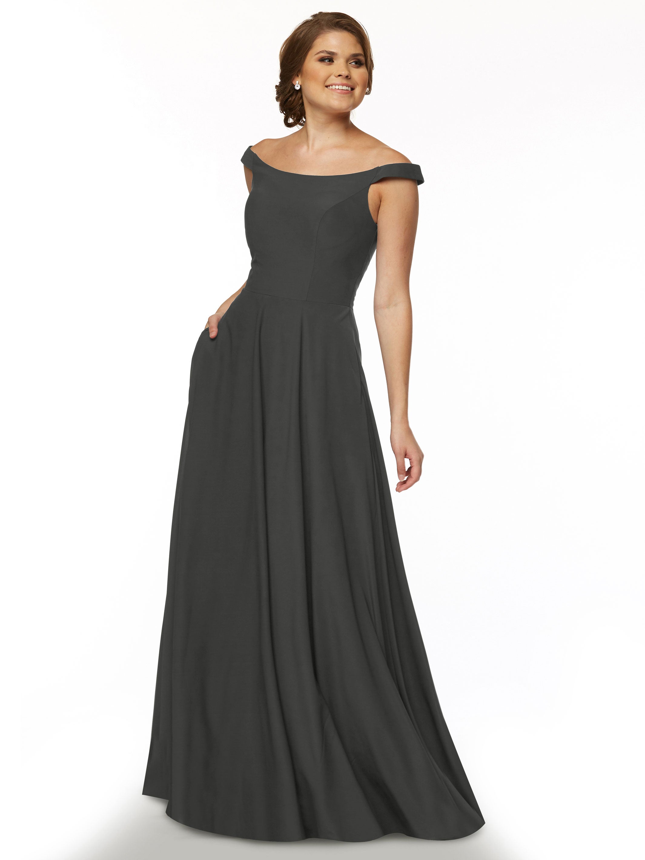 Off Shoulder Stretch Chiffon A-Line Bridesmaid Dress - Elegant & Comfortable for Weddings, Parties & Special Occasions