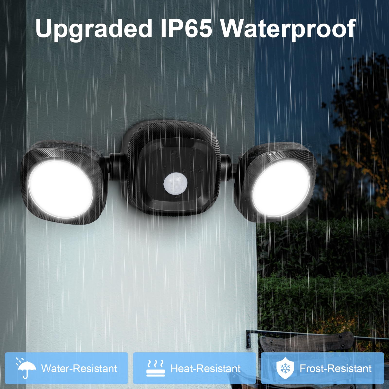 TOOWELL Wireless Battery Powered LED Flood Lights with Remote & Motion Sensor - IP65 Waterproof Outdoor Security Lighting for Garage, Backyard, Patio, Garden, Porch, Stairs (Perfect for Nighttime Safety & Landscape Illumination)