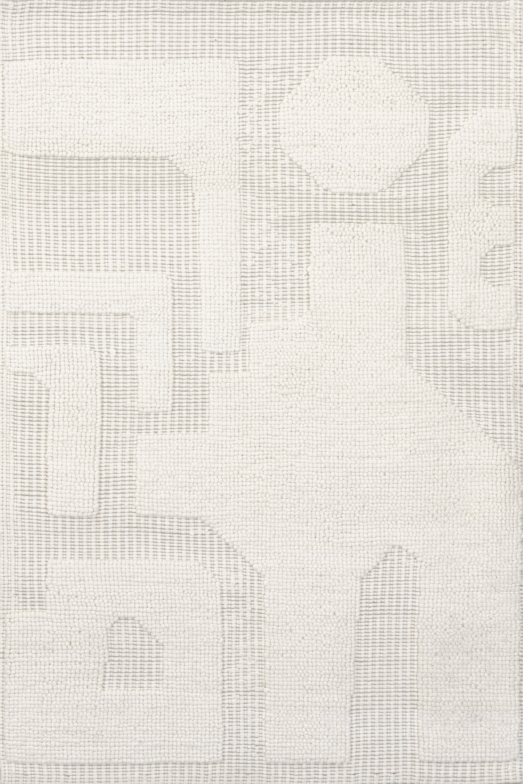 Corah Abstract High Low Area Rug in Ivory - Perfect for Living Room, Bedroom & Boho Decor