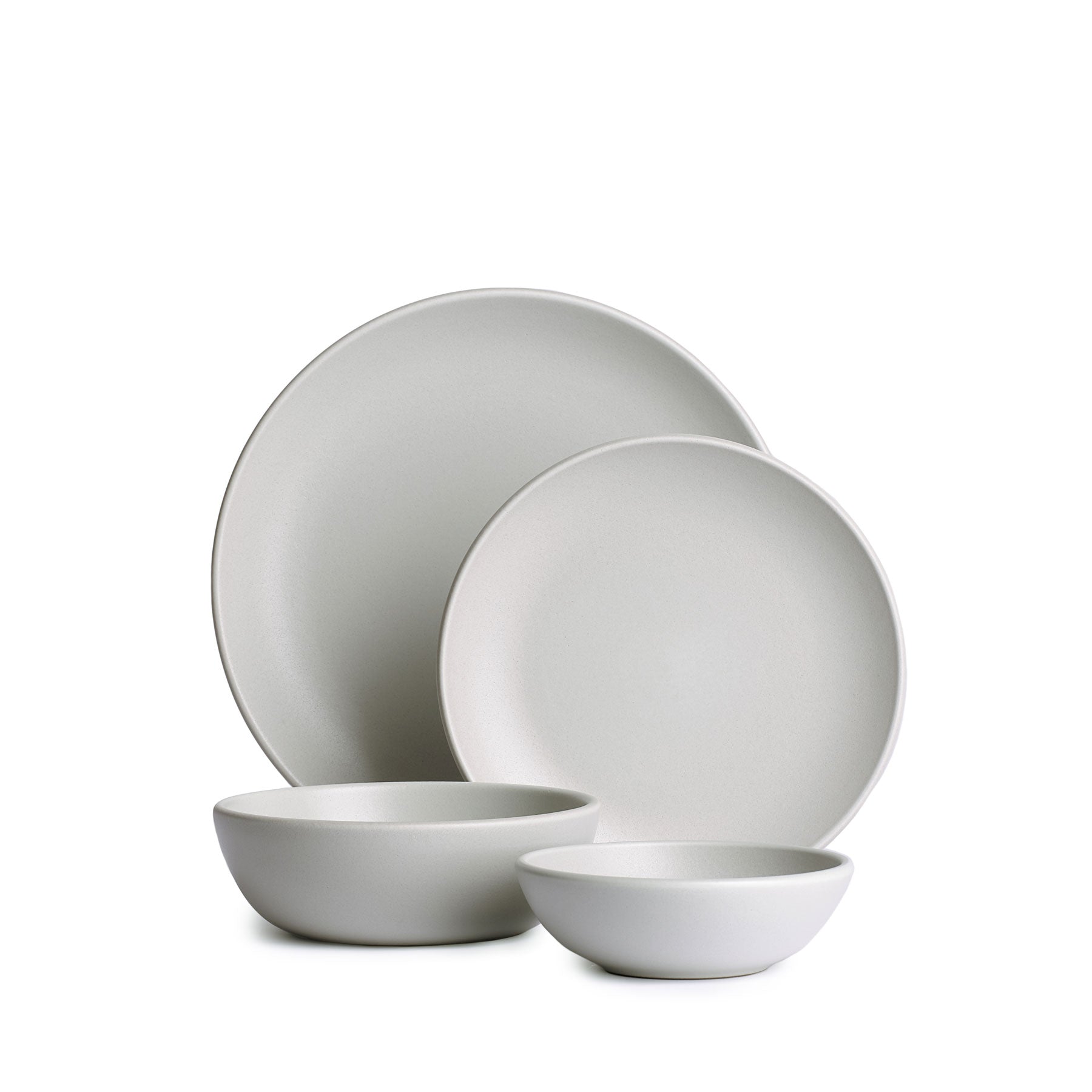 Sea Mist 4-Piece Dinnerware Set - Elegant Porcelain Plates & Bowls for Everyday Dining, Dinner Parties & Home Decor | Microwave & Dishwasher Safe