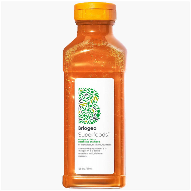 Briogeo Superfoods Mango & Cherry Balancing Shampoo for Dry Hair - 12.5 oz | Vegan, Sulfate-Free Hair Care for Color-Treated & Damaged Hair | Daily Hydrating & Volumizing Shampoo