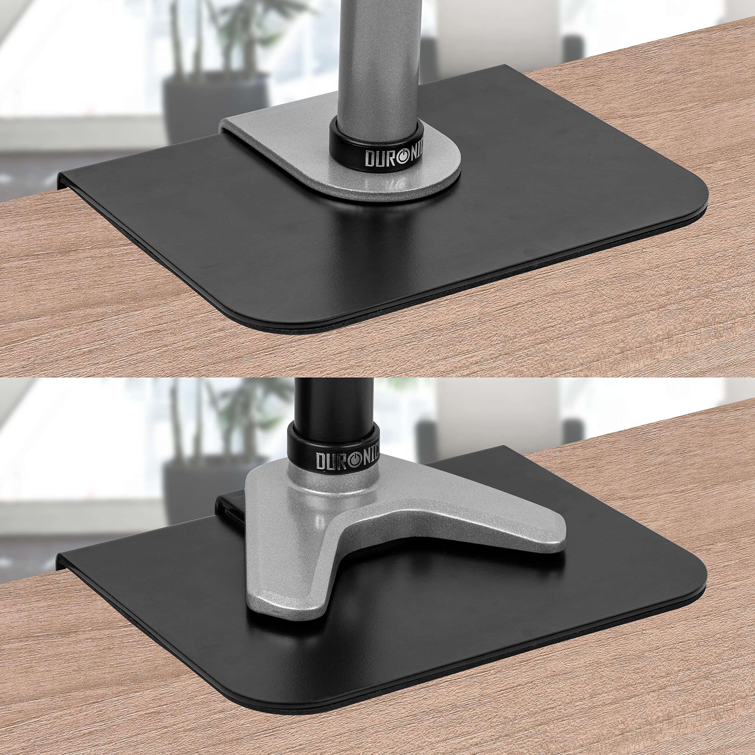 Duronic DMSC1 Heavy Duty Monitor Arm Reinforcement Plate - Steel Desk Mount Bracket for C-Clamp Installation | Protects Thin/Fragile Table Tops | Works with Standing Desk, Home Office & Gaming Setup (Black)
