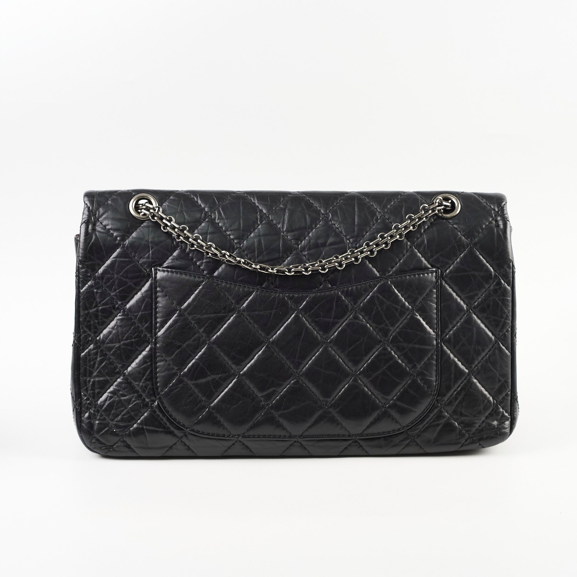 Chanel Reissue 2.55 Large (227 Size) Black Calfskin Bag with Ruthenium Hardware - Luxury Shoulder Bag for Women, Perfect for Work, Evening Events & Special Occasions
