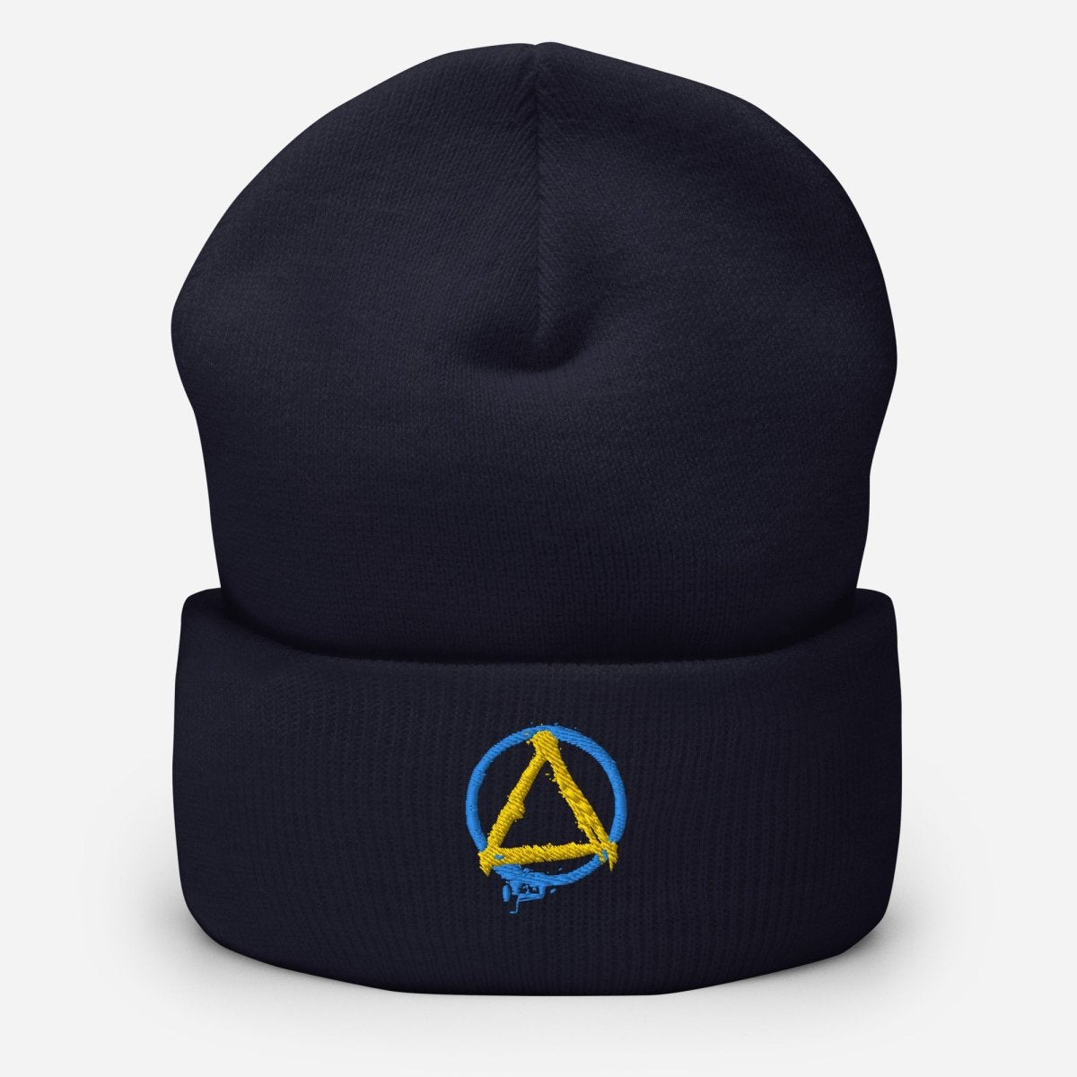 Graffiti Sobriety Symbol Cuffed Beanie - Stylish Unisex Winter Hat for Men & Women - Perfect for Cold Weather, Streetwear Fashion, and Recovery Support