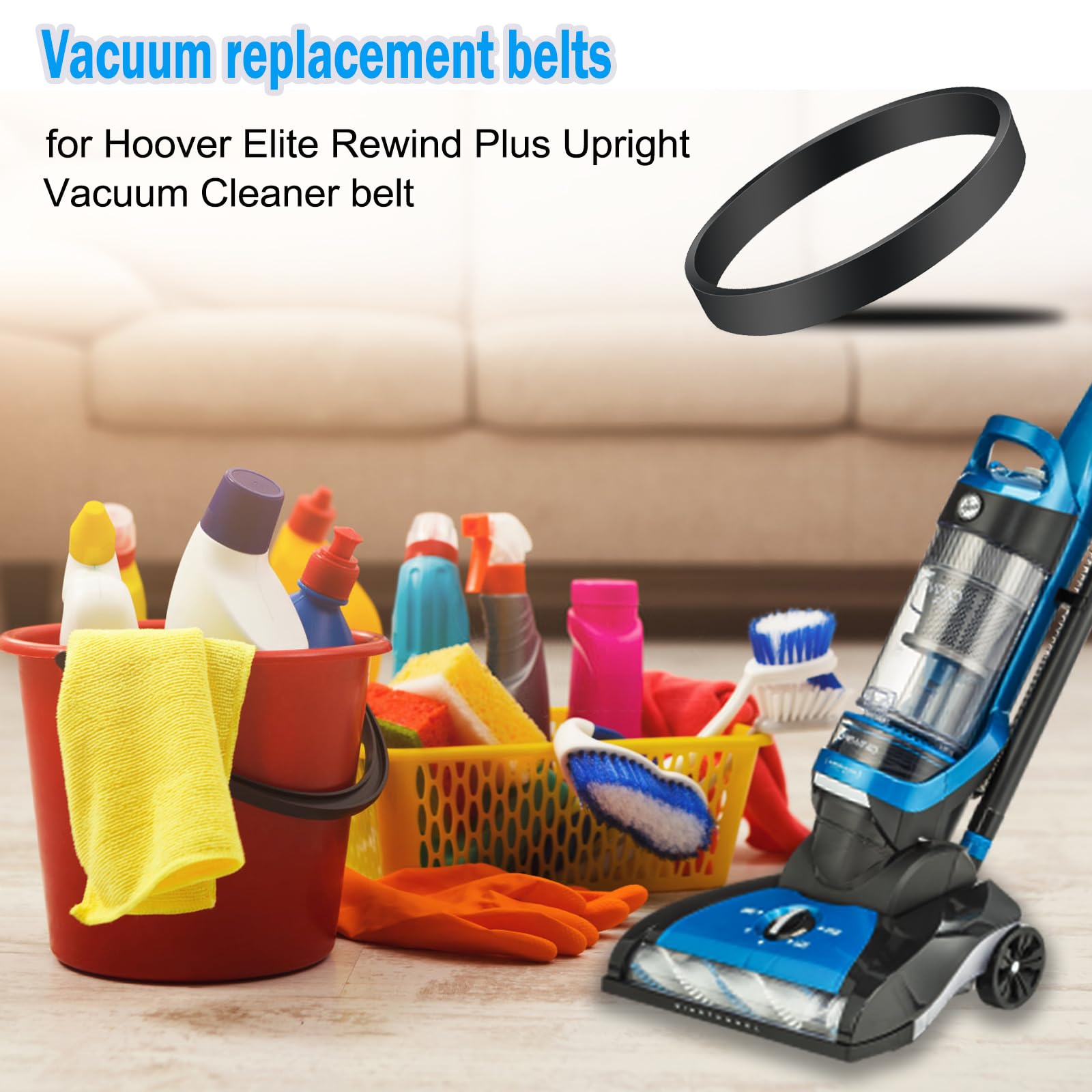 Hoover Elite Rewind Plus Vacuum Belt Replacement - Compatible with Models UH71003, UH71009, UH71011, UH71012, UH71013, UH71200, UH72003, UH72011 - Durable Upright Vacuum Cleaner Accessory for Deep Cleaning Carpets & Floors