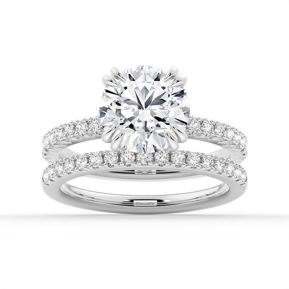 1.5ct Moissanite Solitaire Engagement Ring with Pavé Accents - Durable & Sparkling Wedding Band for Proposals, Anniversaries, and Special Occasions