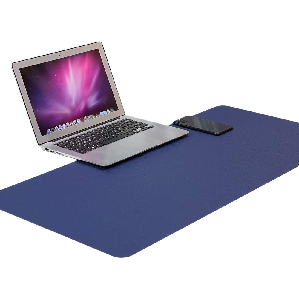 Premium MOHALIKO Gaming Mouse Pad - Extra Large 80x40cm Non-Slip Desk Mat, Waterproof Faux Leather Surface for PC & Laptop - Perfect for Office Work, Gaming Setup & Home Office Decor (Blue)