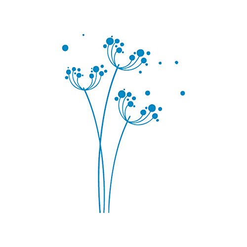 Azure Blue Large Flowers Vinyl Graphic Decal - Perfect for Walls, Windows, and DIY Home Decor
