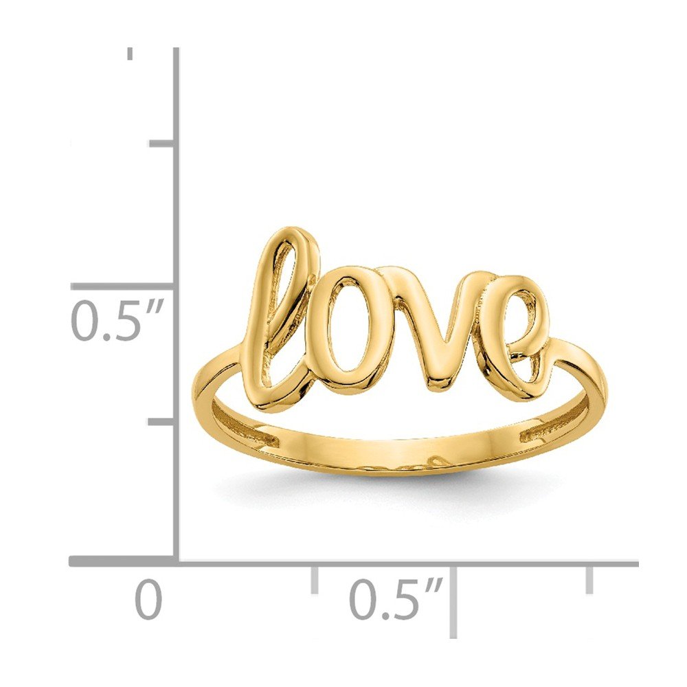14K Solid Yellow Gold Love Ring Band for Women - Elegant Wedding, Engagement, Anniversary Jewelry Gift