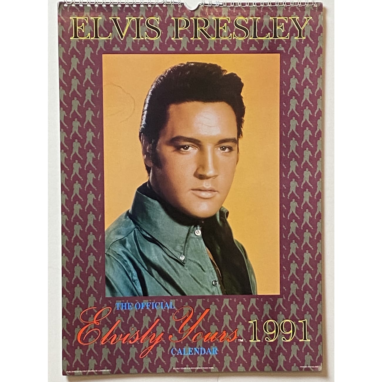 Elvis Elvisly Yours 1991 Vintage Calendar - Collectible Elvis Presley Wall Calendar for Fans, Retro Decor & Gift Idea - Perfect for Elvis Memorabilia Collectors & Home Office Decor