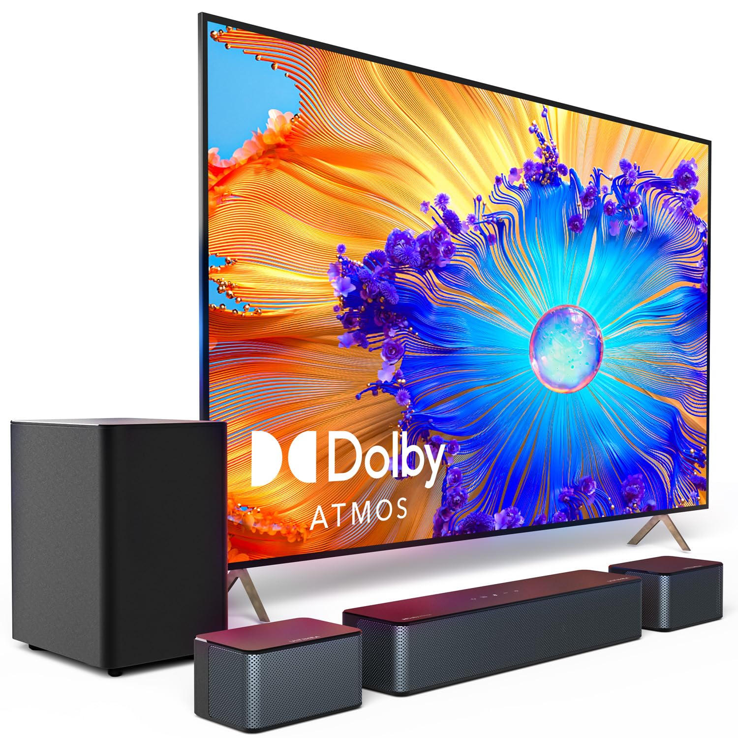 ULTIMEA D60 5.1 Channel Dolby Atmos Sound Bar with Wireless Subwoofer - 410W Peak Power Home Theater System for TV, Adjustable Surround Sound & Bass - Perfect for Movies, Gaming & Music Streaming in Living Rooms