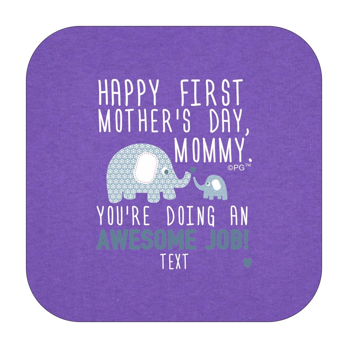 Personalized Happy First Mother's Day Baby Bodysuit - Cute Blue Elephant Design for New Moms | Perfect Baby Shower Gift & Newborn Photo Outfit