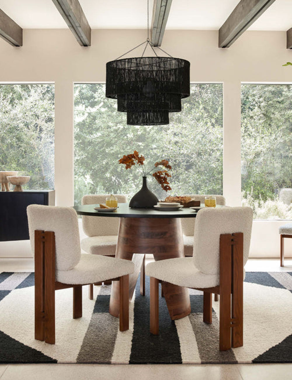 Chavette Chandelier - Elegant Black Crystal Ceiling Light Fixture for Dining Room, Bedroom & Living Room Decor