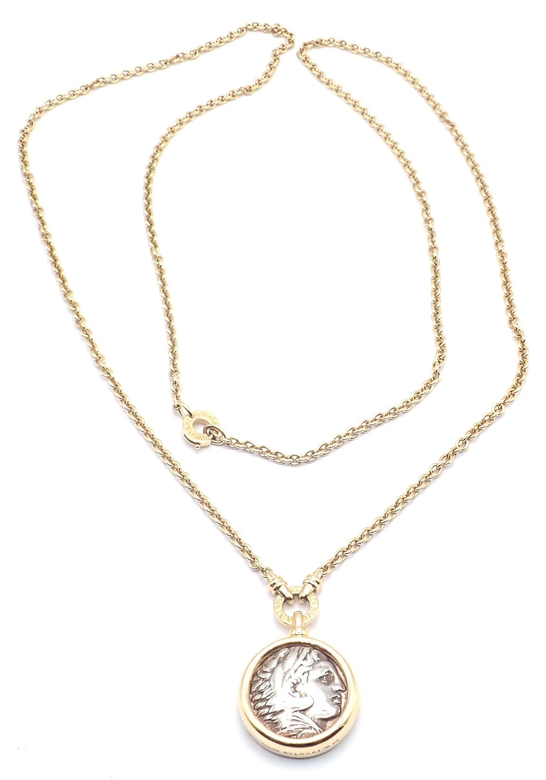 Authentic Bvlgari 18k Yellow Gold Antique Coin Monete 38