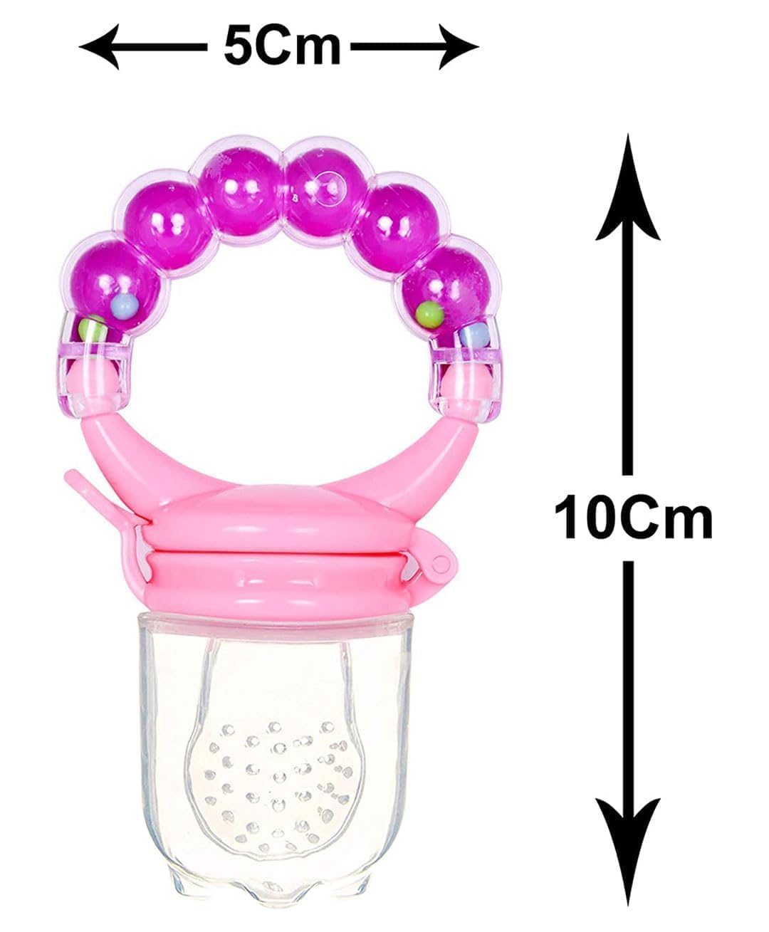 Kritiu BPA-Free Silicone Baby Rattle Teether & Spoon Set - Safe Teething Toys for Infants 6+ Months - Soft Chewable Spoons for Feeding - Purple & Pink (Great for Soothing Gums & Learning Self-Feeding)