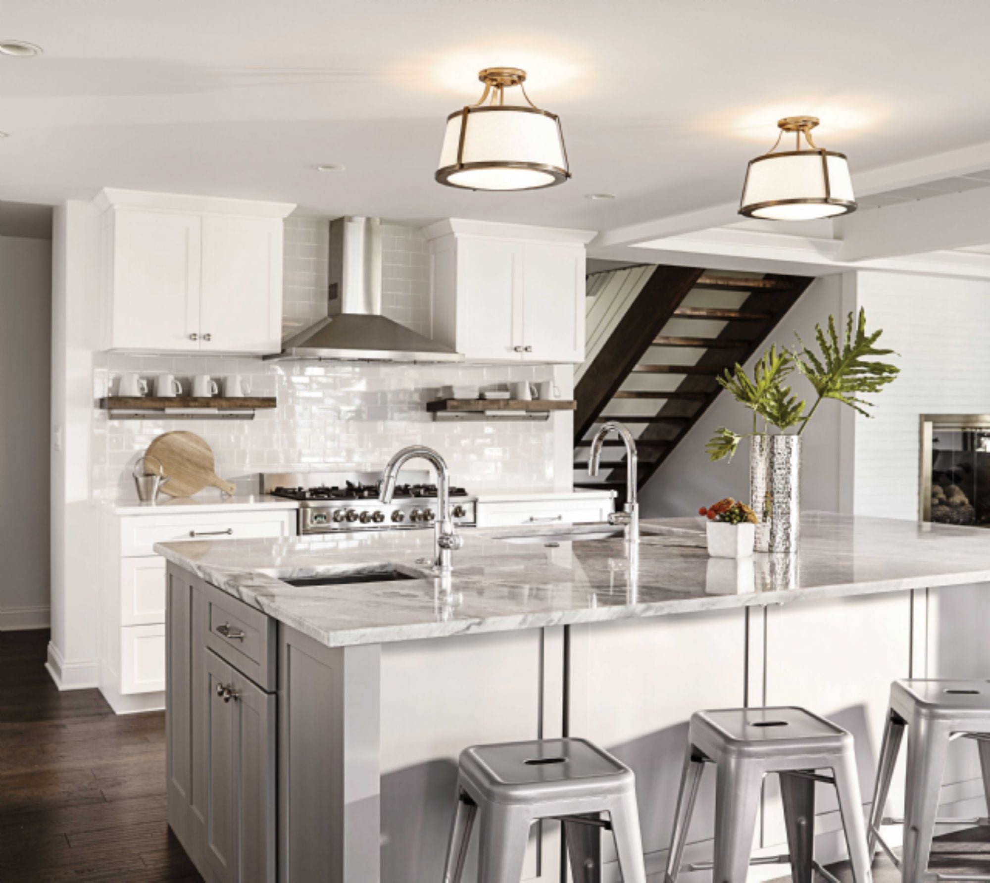 Charlotte Semi Flush Mount Ceiling Light - Modern & Elegant Fixture for Bedroom, Living Room, or Dining Room Lighting