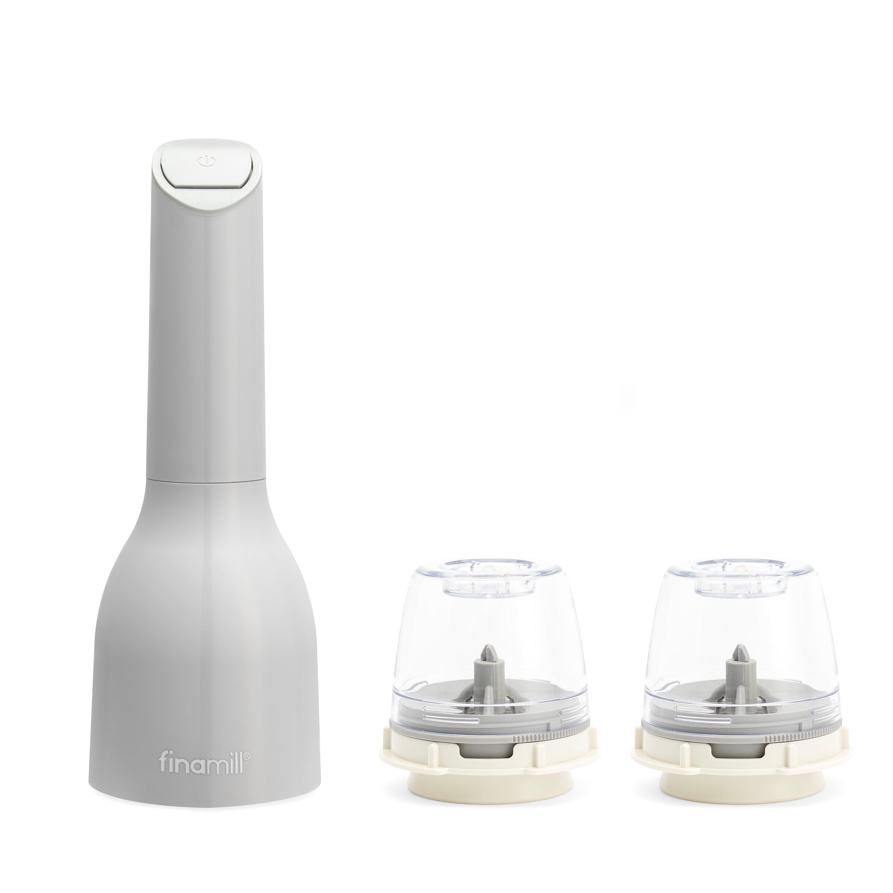 Premium FinaMill Spice Grinder with 2 FinaPod Pro Plus Refill Pods - Stone Gray | Perfect for Freshly Ground Spices, Coffee & Herbs in Kitchen, Camping & Travel