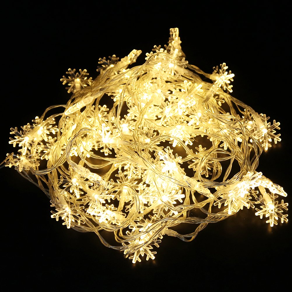 XUNATA 6.6ft USB LED String Lights - Waterproof Fairy Snowflake Lights for Indoor & Outdoor Christmas, Wedding, Party, Patio, Bedroom Decoration (Warm White) | Perfect for Holiday Decor, Garden Lighting, and Cozy Home Ambiance