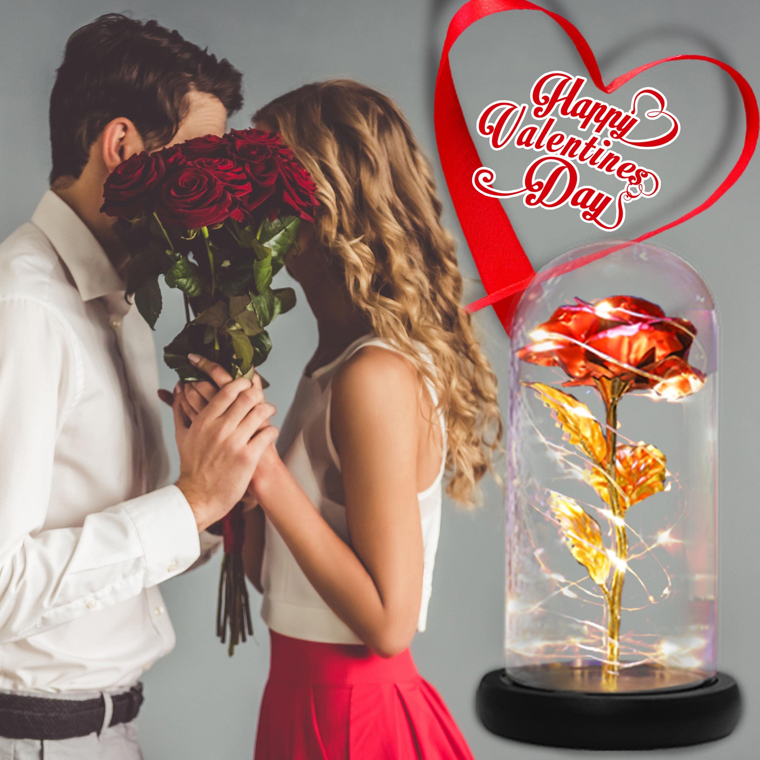 Forever Blooming Red Rose Gift for Women - Valentine's Day, Birthday, Anniversary Present for Wife, Mom, Grandma | Romantic Keepsake for Special Occasions | Perfect for Home Decor, Wedding Centerpieces & Thoughtful Surprises