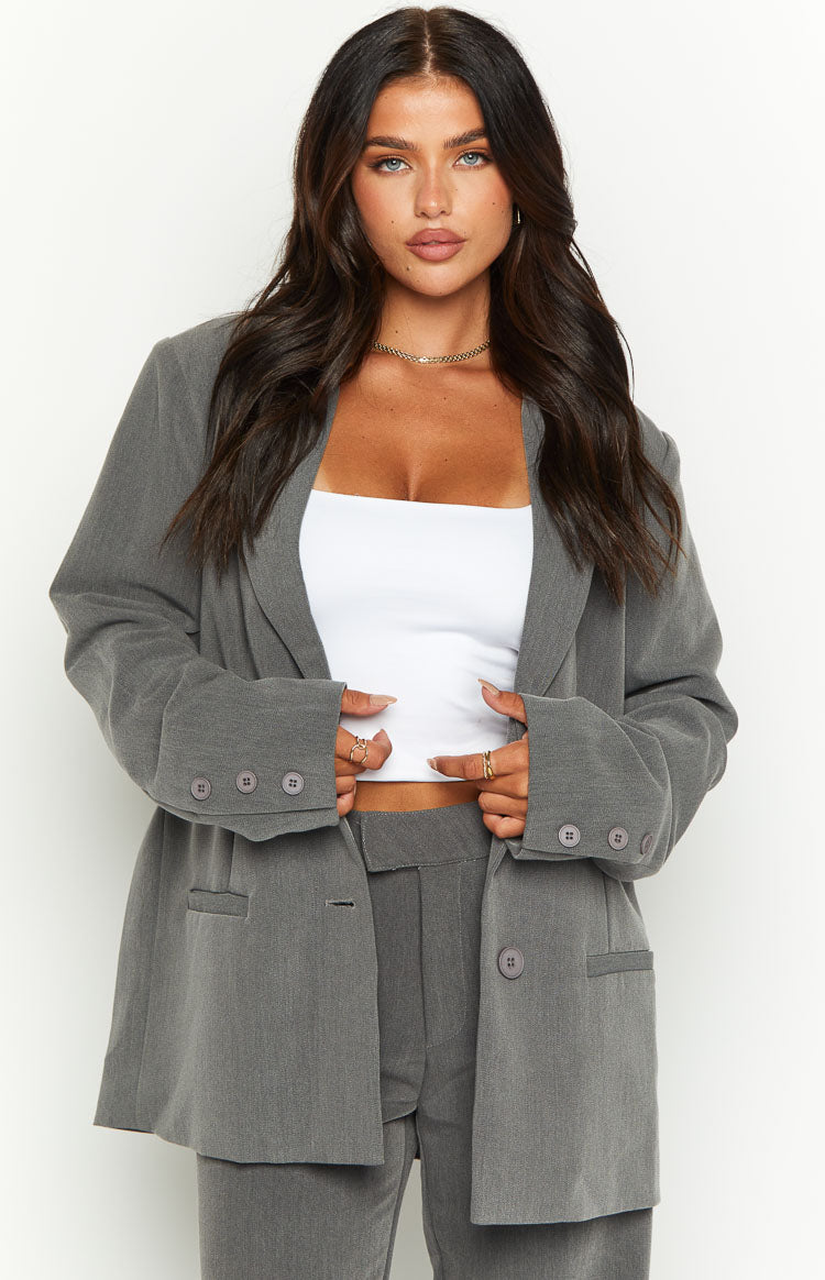 Stylish Allure Grey Blazer for Women - Elegant Office & Business Formal Wear - Perfect for Work, Interviews, and Special Occasions