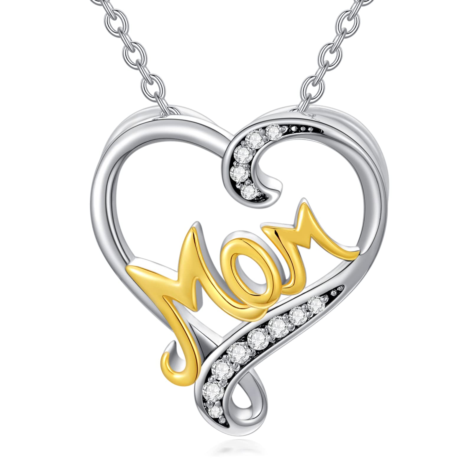SISGEM 925 Sterling Silver Heart Pendant Necklace with Natural Diamond for Women - Romantic Love Jewelry Gift for Her, Birthday, Christmas, Anniversary (18+2 Inch Adjustable Chain) - Perfect for Date Nights, Proposals & Special Occasions