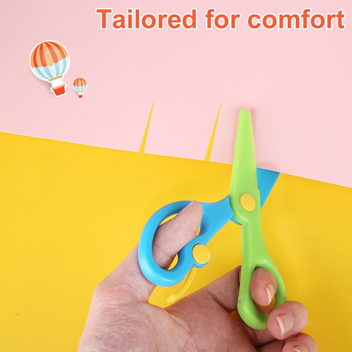Kids Safety Scissors - 3 Pack Plastic Blades for Arts & Crafts, Left & Right Handed Use - Safe Rounded Tips for School Projects, DIY, and Paper Cutting