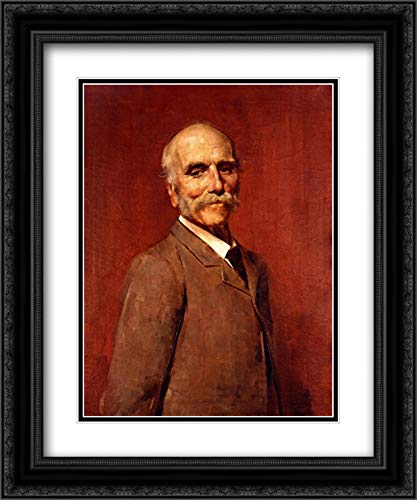 Tom Roberts Museum Art Print - 20x24 Black Ornate Frame with Double Matting | Edward Ogilvie Inspired Wall Decor for Living Room, Office & Gallery Display