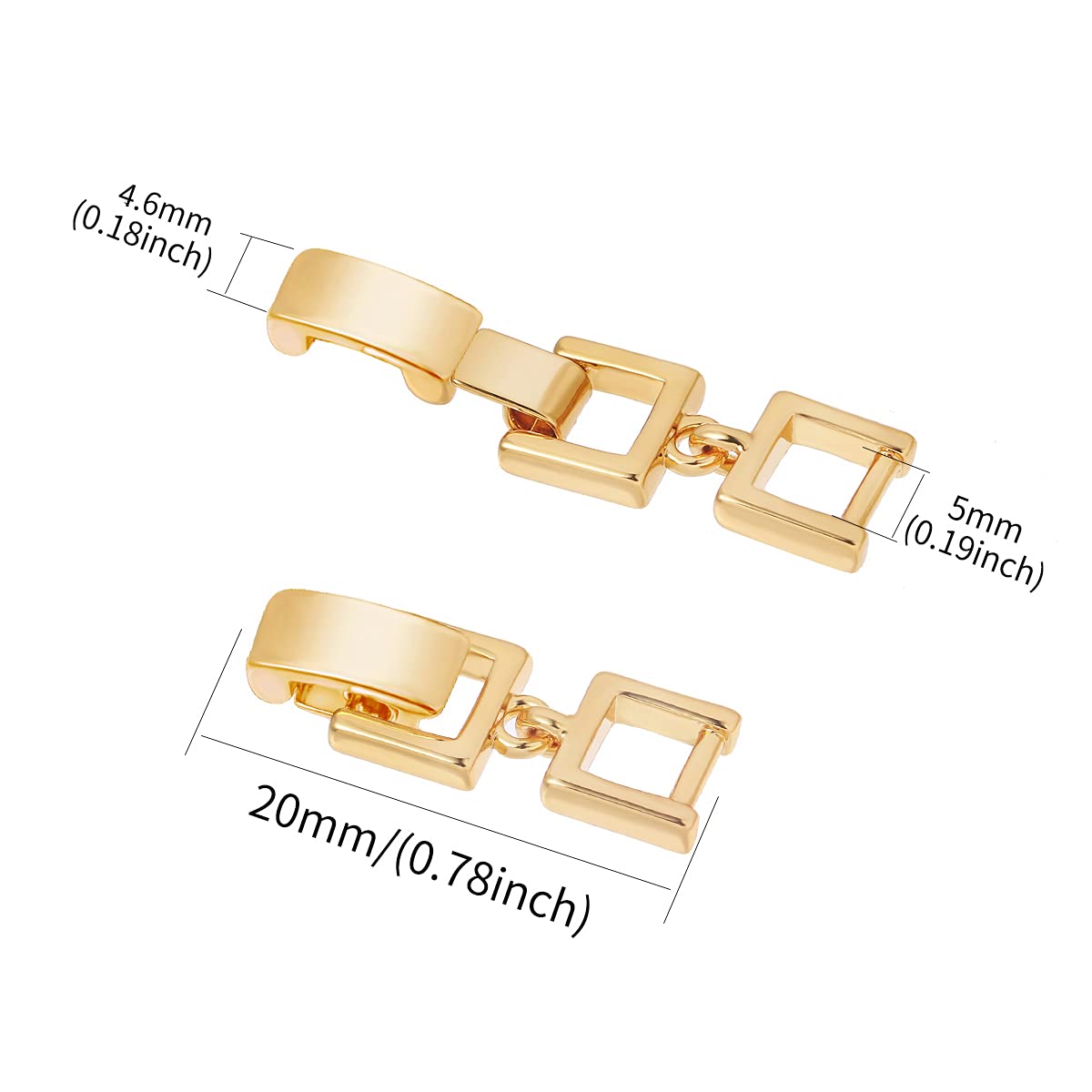 18K White Gold/Gold/Rose Gold Plated 3-Piece Fold Over Clasp Set - Jewelry Extender for Bracelets & Necklaces | Secure Fastening for DIY Jewelry Making & Chain Extensions