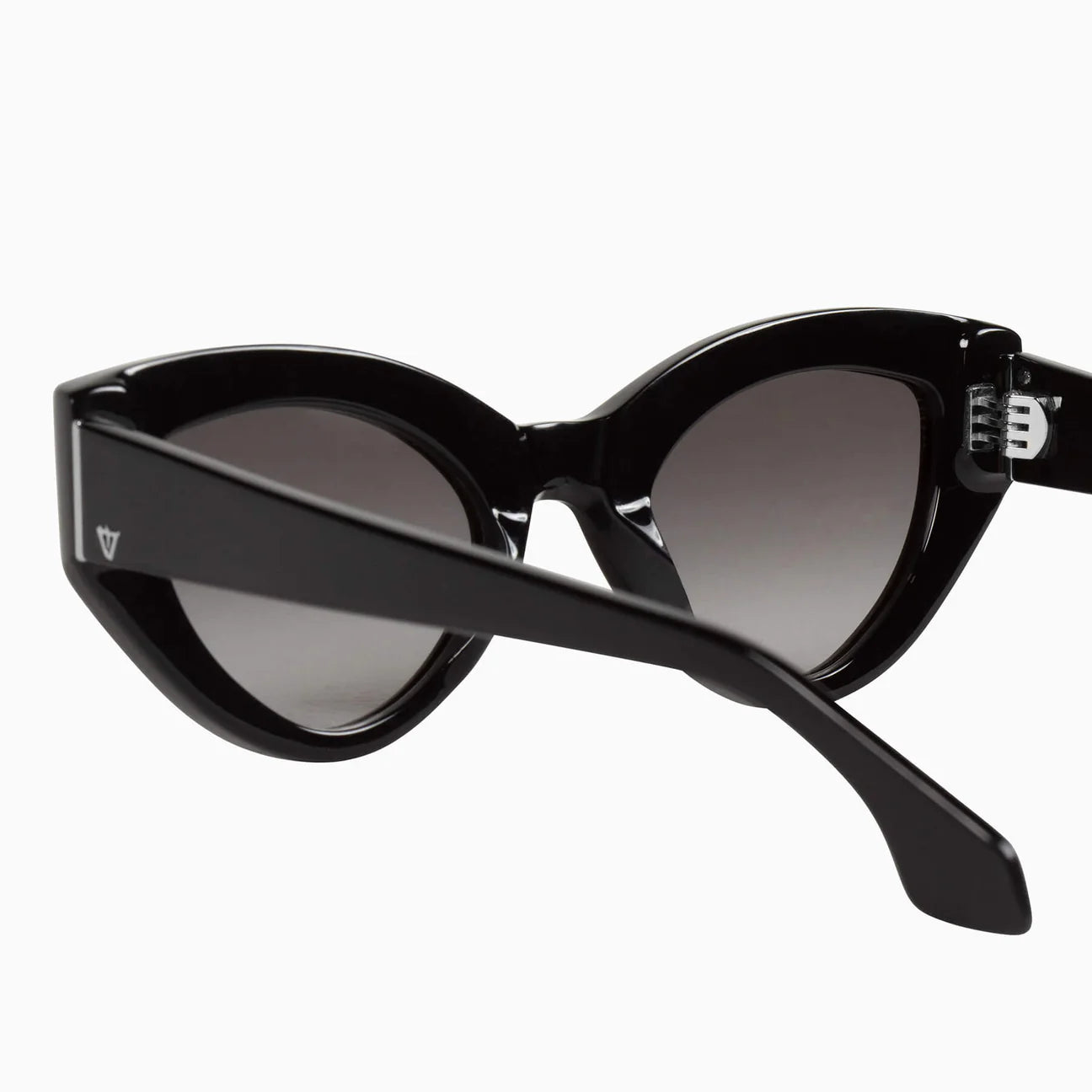 Bones Sunglasses Gloss Black with Silver Metal Trim & Black Gradient Lens - Stylish UV Protection for Outdoor Activities and Fashion