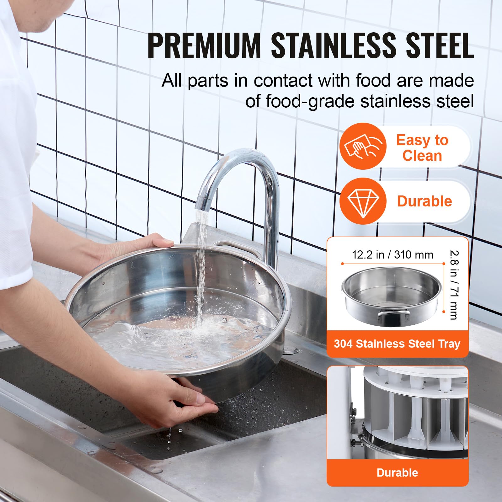 VEVOR 18PCS Manual Dough Divider Cutter with 304 Stainless Steel Tray & Blades (2.11oz-9.88oz) - Professional Pastry Dough Press for Bakeries, Restaurants & Commercial Kitchens - Perfect for Bread, Pizza, Pastry & Cookie Dough Preparation