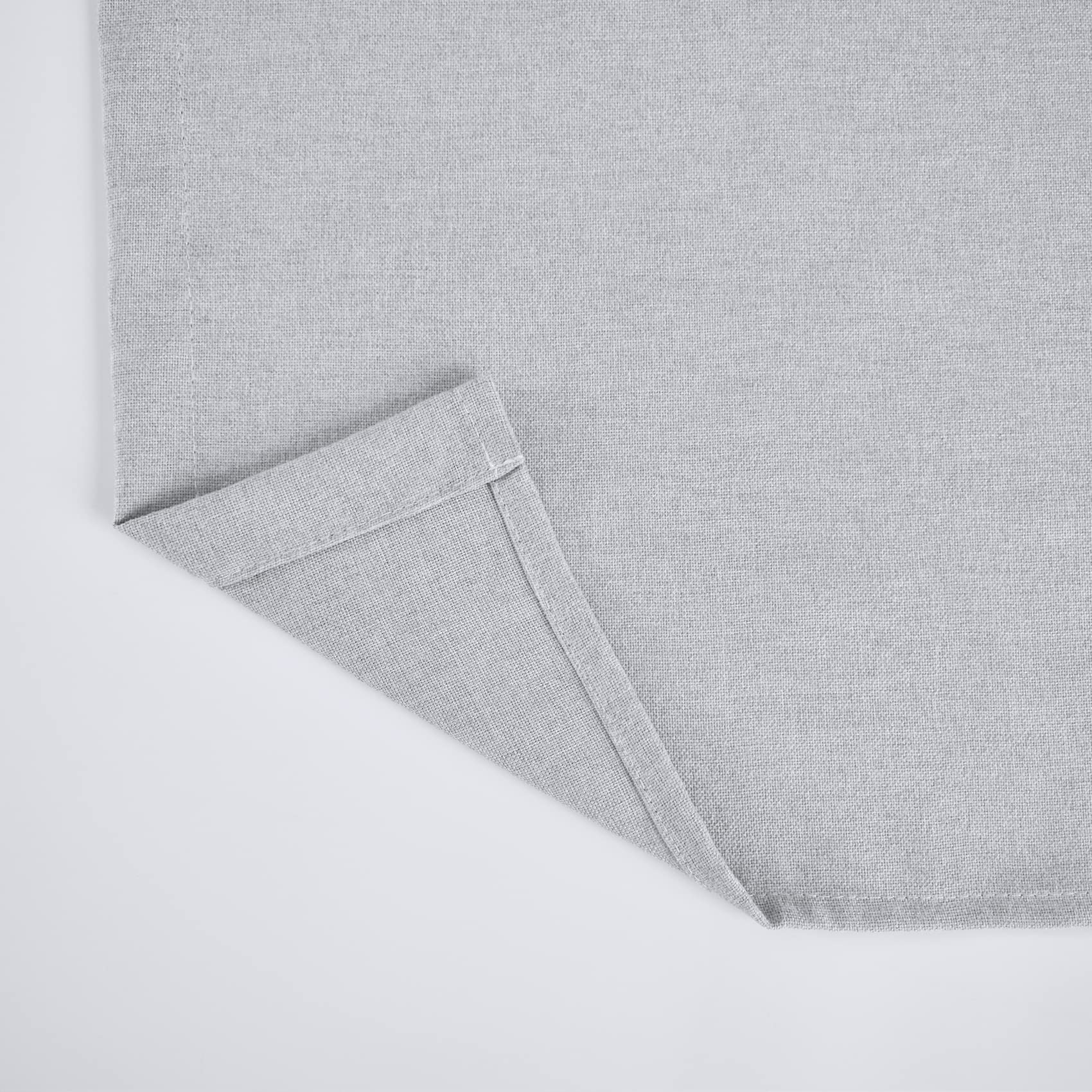 UPOPO 18 Inch Grey Linen Textured Valance Curtain - Rod Pocket Window Topper for Kitchen, Living Room & Bedroom - 1 Panel (54