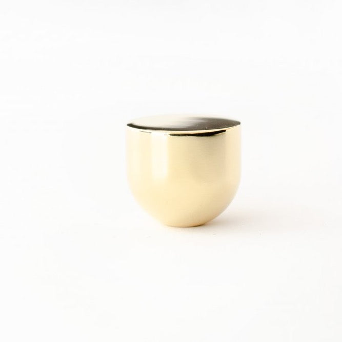 Vintage Unlacquered Polished Brass Cabinet Knob - Classic Cup Style Drawer Pull for Kitchen, Bathroom & Furniture (Set of 10) - Perfect for Shaker Cabinets, Dressers & DIY Home Decor Projects