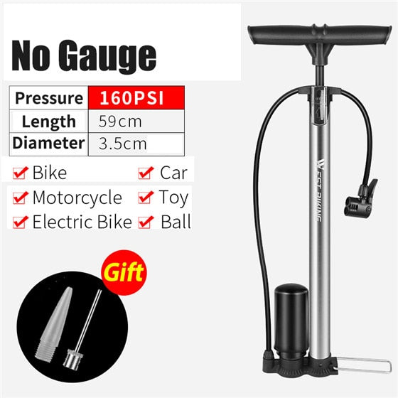 High Pressure Bike Floor Pump 120/160PSI - Bicycle Tire Inflator with Schrader & Presta Valve for Road & MTB - Perfect for Home, Garage & Cycling Trips