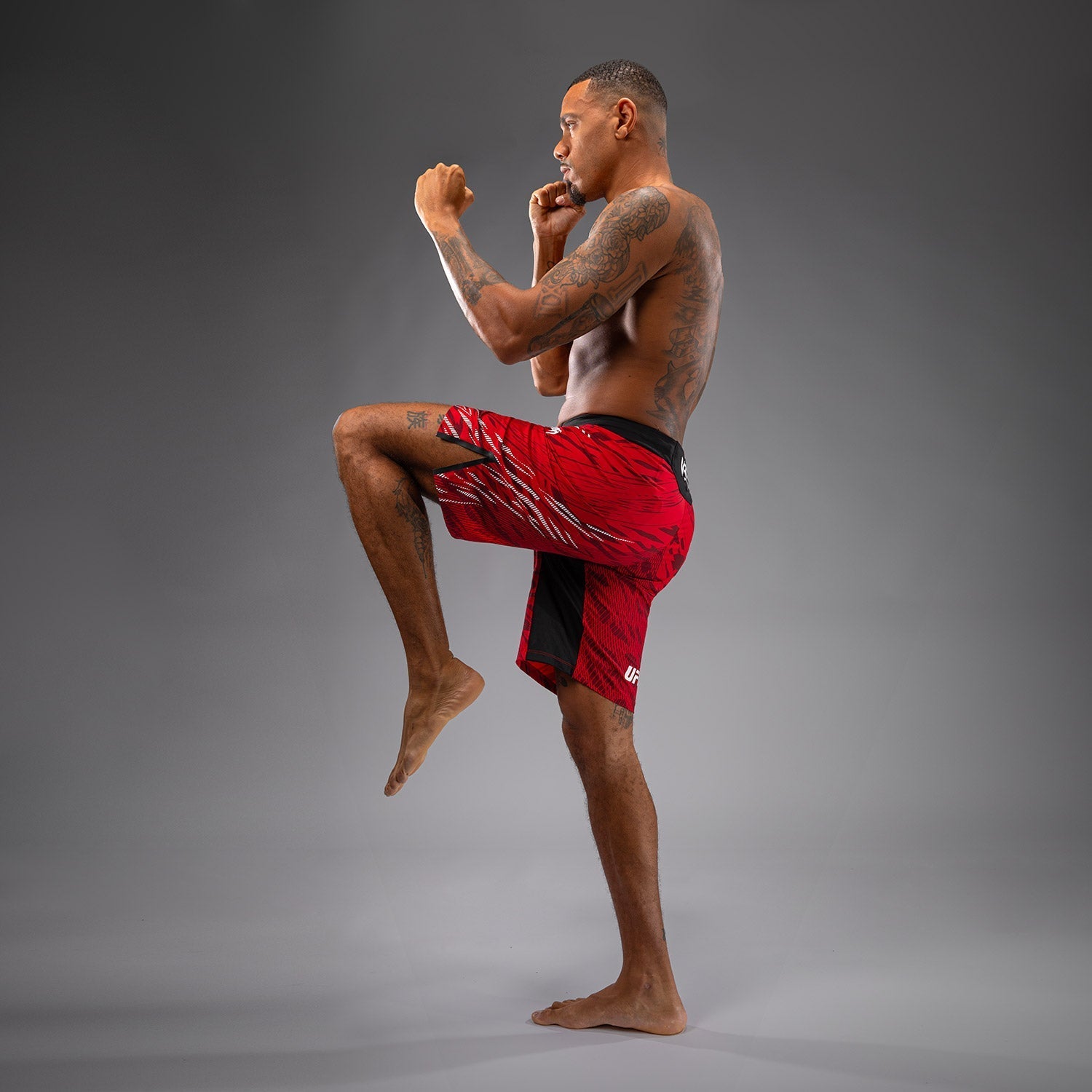 Venum UFC Fusion Authentic Men's Fight Night Shorts - Long Fit, Red - MMA Training, Boxing & Fitness Workouts