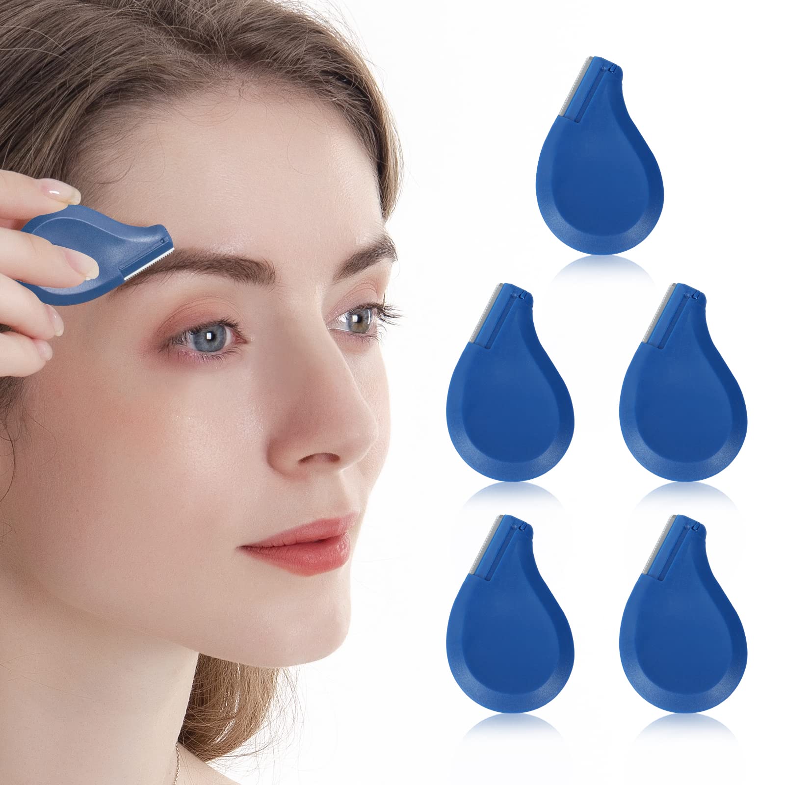 5-Piece Multipurpose Dermaplaning Tool Set - Precision Eyebrow Razor with Cover, Facial Hair Trimmer & Bikini Shaver for Women | Compact Face Exfoliator for Smooth Skin Care & Hair Removal at Home