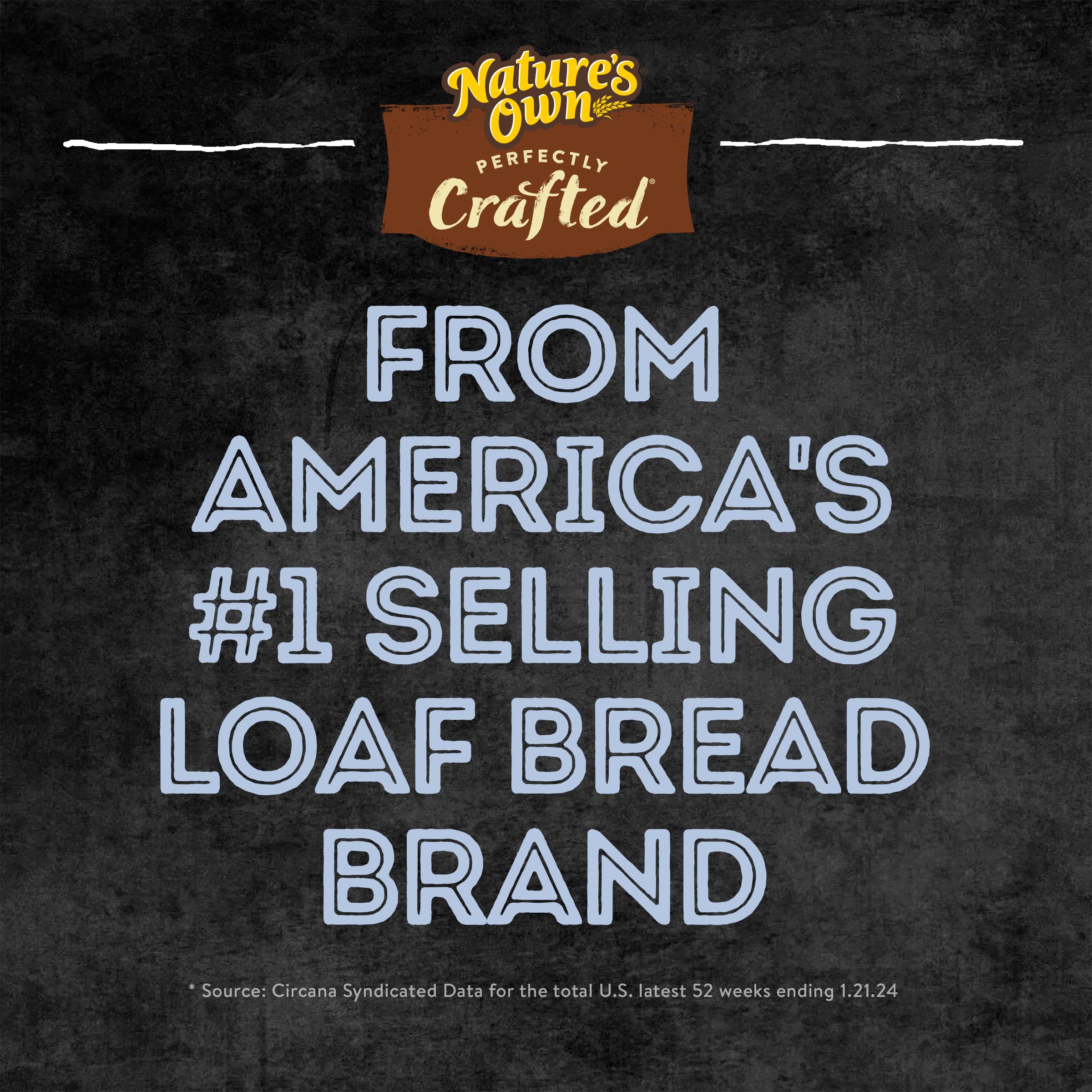 Nature's Own Perfectly Crafted White Bread - Thick Sliced, Non-GMO, 22oz Loaf - Soft Sandwich Bread for School Lunches, Picnics & Family Gatherings