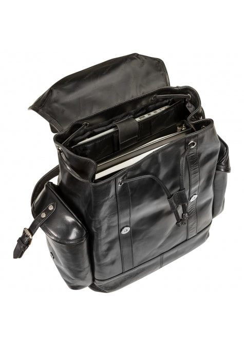 Mancini Buffalo Collection Genuine Leather Backpack for 15.6 Inch Laptop & Tablet - Durable Travel & Work Commuter Bag for Men & Women