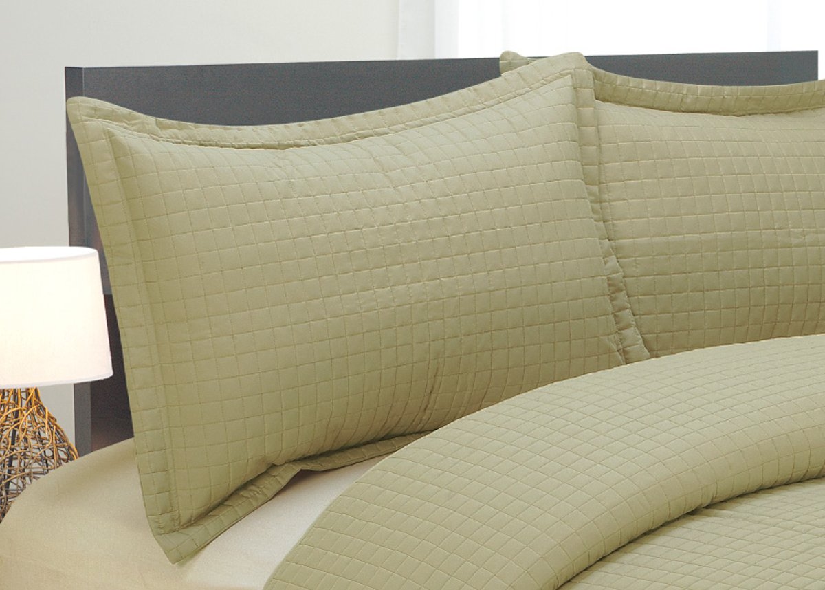 Luxury Microfiber Quilted Bedding Set King - Green for Cozy Sleep