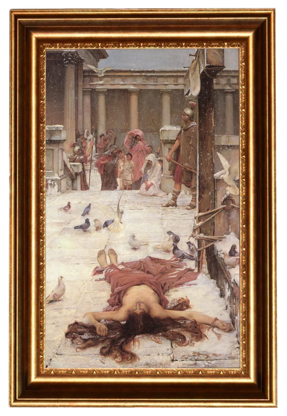 ELITEART - Saint Eulalia by John William Waterhouse Framed Oil Painting Reproduction, Giclee Wall Art Canvas Print (29.5