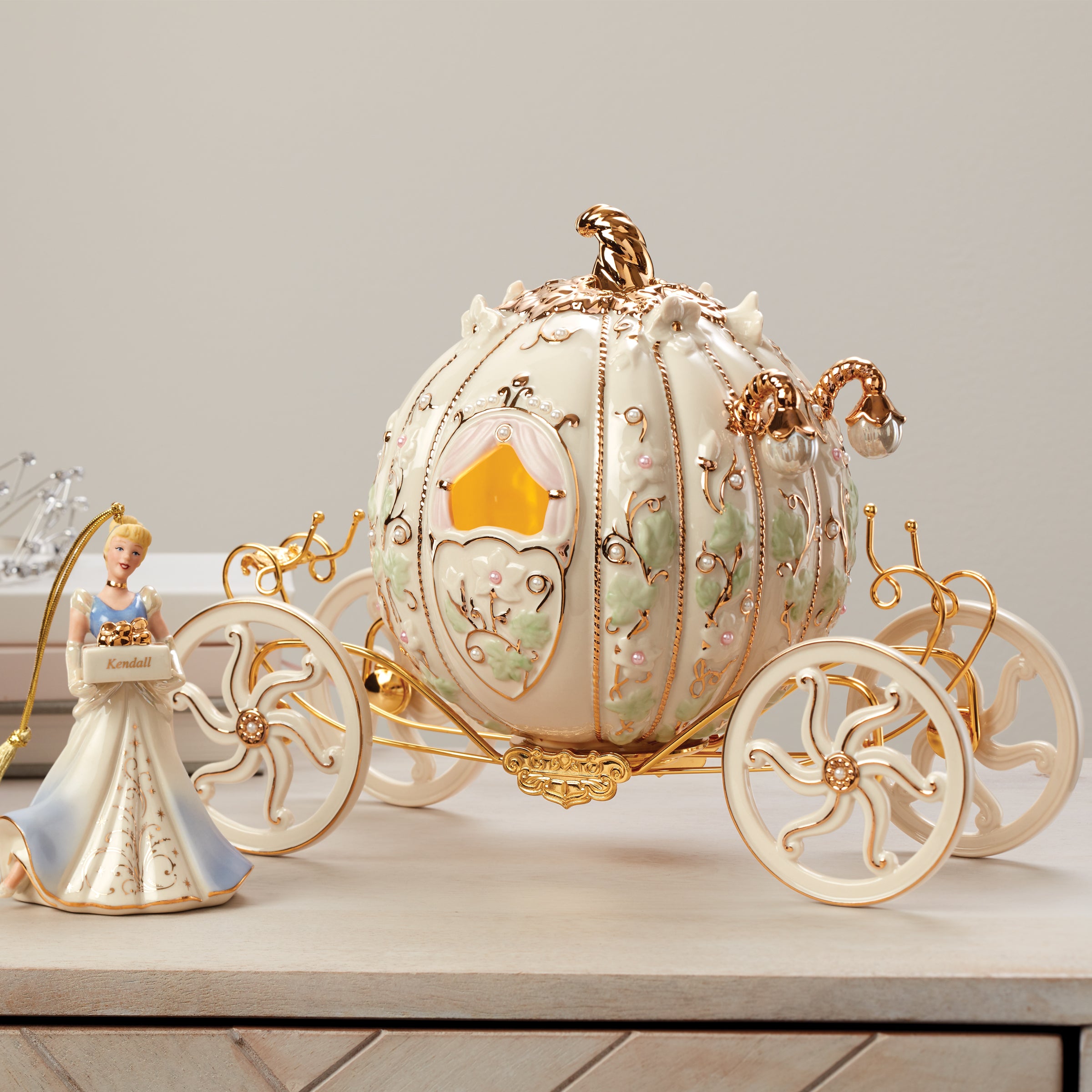 Cinderella's Enchanted Coach Figurine - Disney Princess Collectible for Home Decor & Gift Giving | Perfect for Disney Fans, Fairy Tale Lovers & Christmas Displays