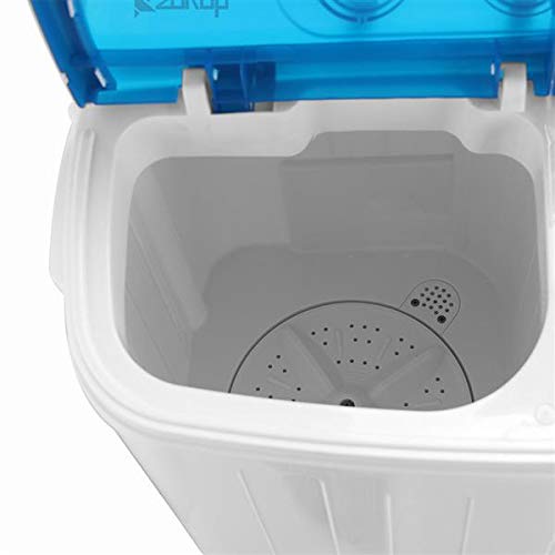 ZOKOP XPB46-RS4 13Lbs Semi-Automatic Twin Tub Washing Machine - Compact Portable Laundry Washer for Apartments, Dorms, RVs (White & Blue) | Perfect for Small Spaces & Travel Use