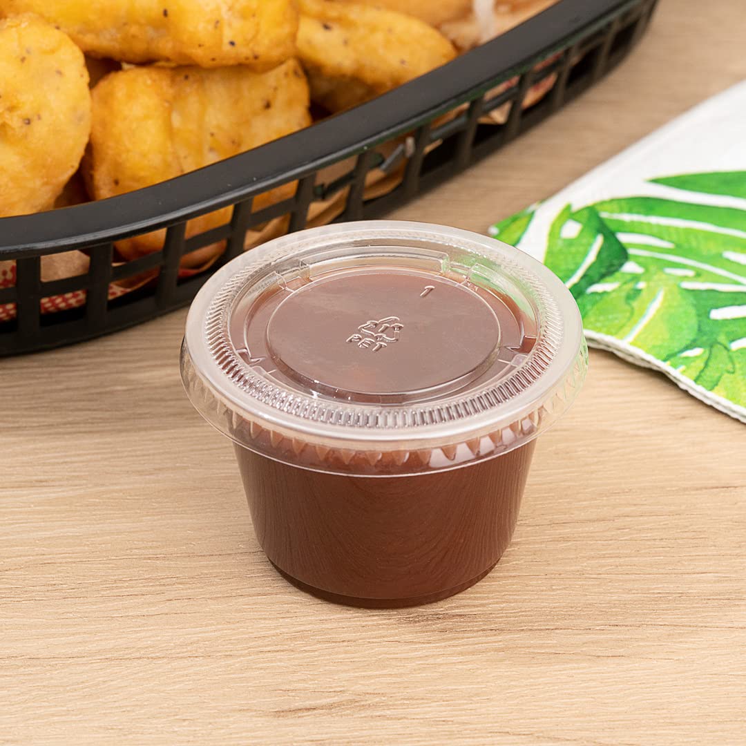 Restaurantware RW Base 2.5 Ounce Clear Plastic Sauce Cups - Pack of 2000 Microwave-Safe, Crack-Resistant Disposable Condiment Cups for Samples, Sauces, Dressings & Toppings (Lids Sold Separately) - Perfect for Restaurants, Catering, Food Trucks & Home Kitchen Use