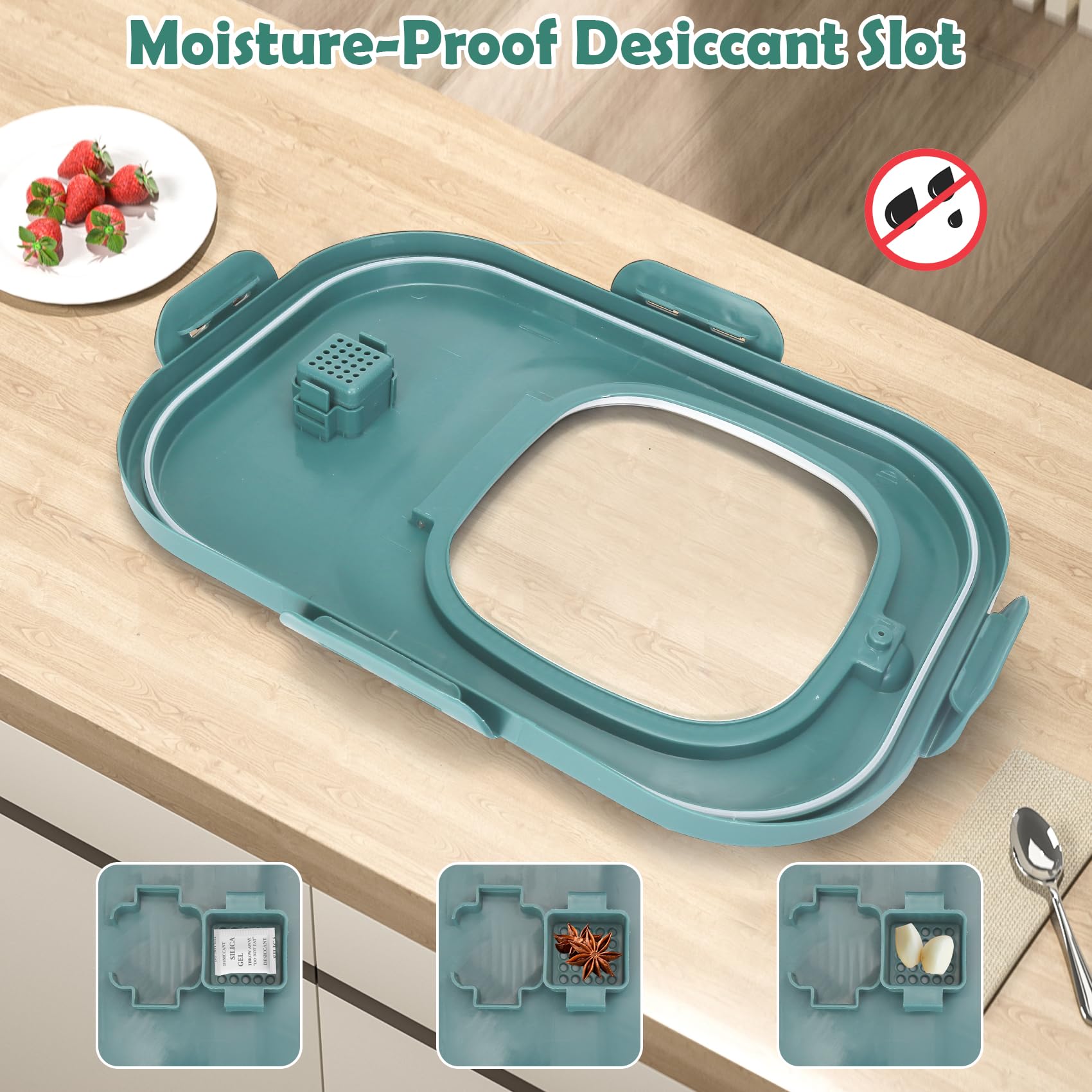 20LBS Airtight Rice & Flour Storage Container with Wheels - Large Pet Food Bin for Dog, Cat, Kibble - Includes Scoop & Measuring Cup - Collapsible Kitchen Organizer for Cereal, Grains & Dry Food - Perfect for Pantry, Kitchen & Pet Food Storage