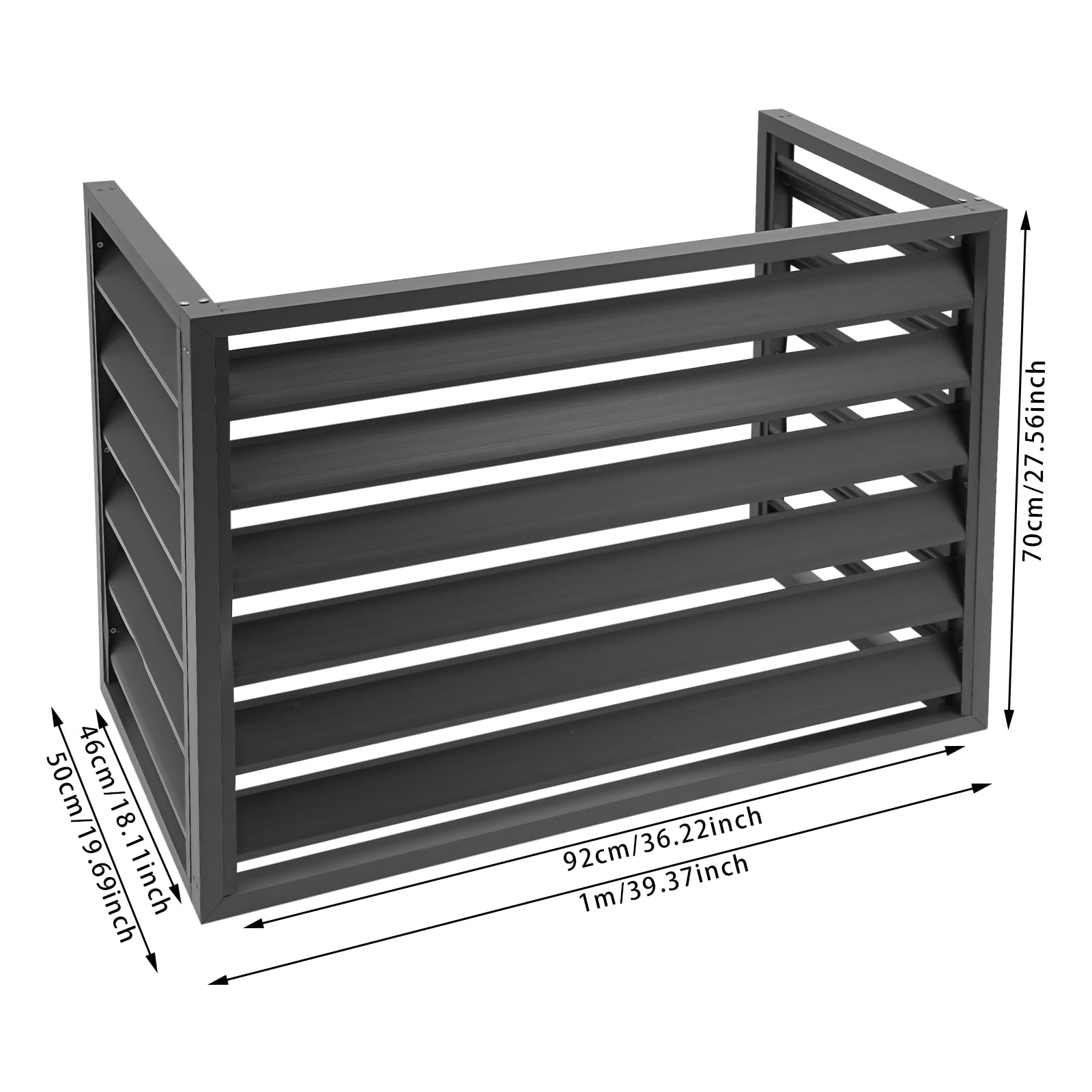 Outdoor AC Unit Fence Cover - Black Air Conditioner Enclosure & Trash Can Screen for Privacy & Protection - Durable Weatherproof AC Radiator Cover for Home & Garden Use