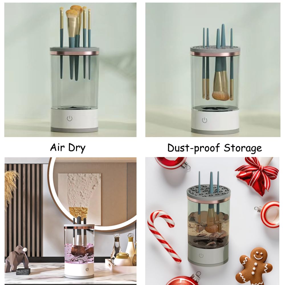 Electric Makeup Brush Cleaner Machine - Automatic Cosmetic Brush Washer & Dryer with Dust-Proof Organizer | Perfect Gift for Women, Mom, Wife | Ideal for Home Salon, Professional Makeup Artists & Travel Beauty Kits