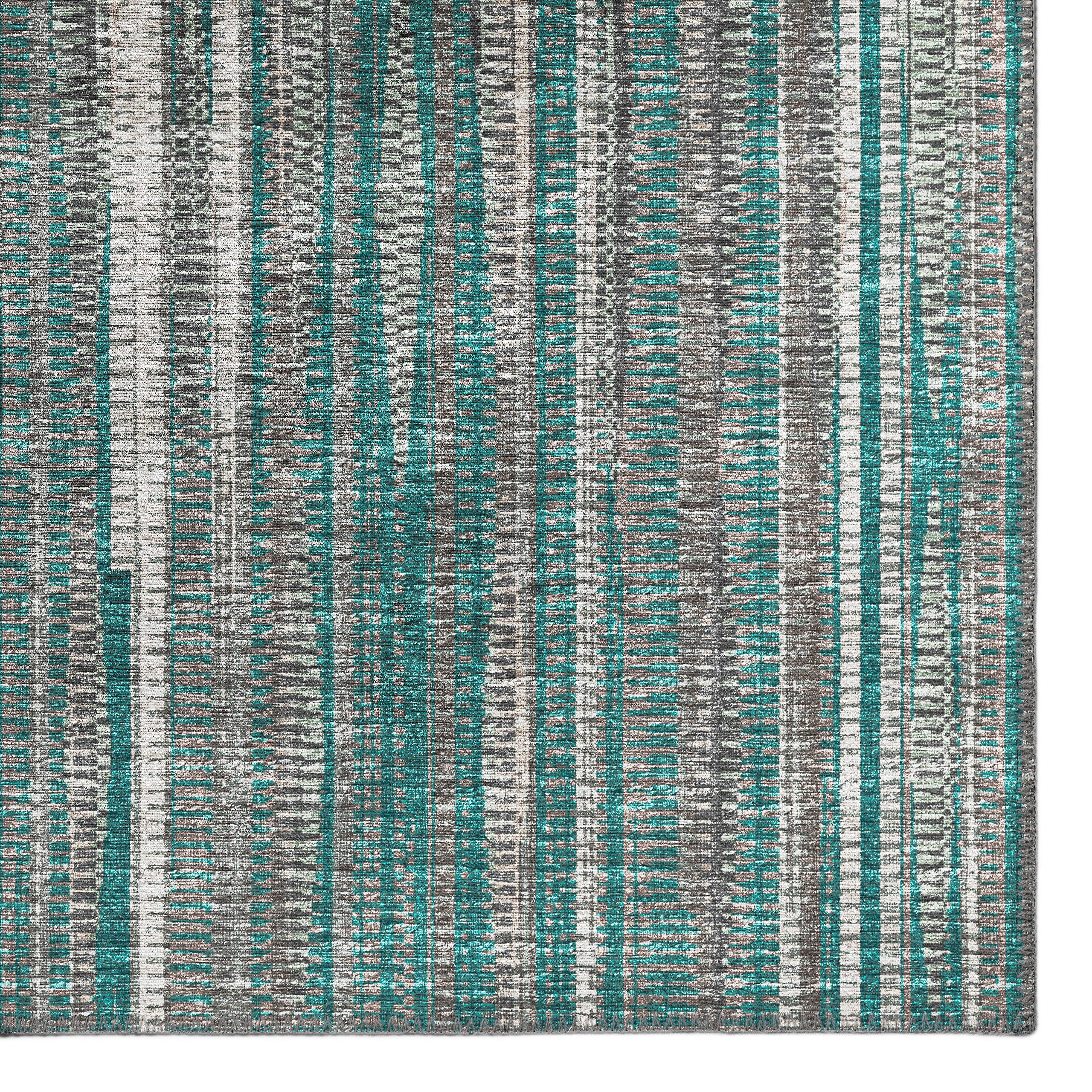 Waverly AWA31 Peacock 8' x 10' Indoor Outdoor Area Rug - Stain Resistant, Machine Washable, Non-Shedding - Perfect for Bedroom, Living Room, Dining Room & Kitchen - Durable Floor Covering for Patio, Deck or Sunroom